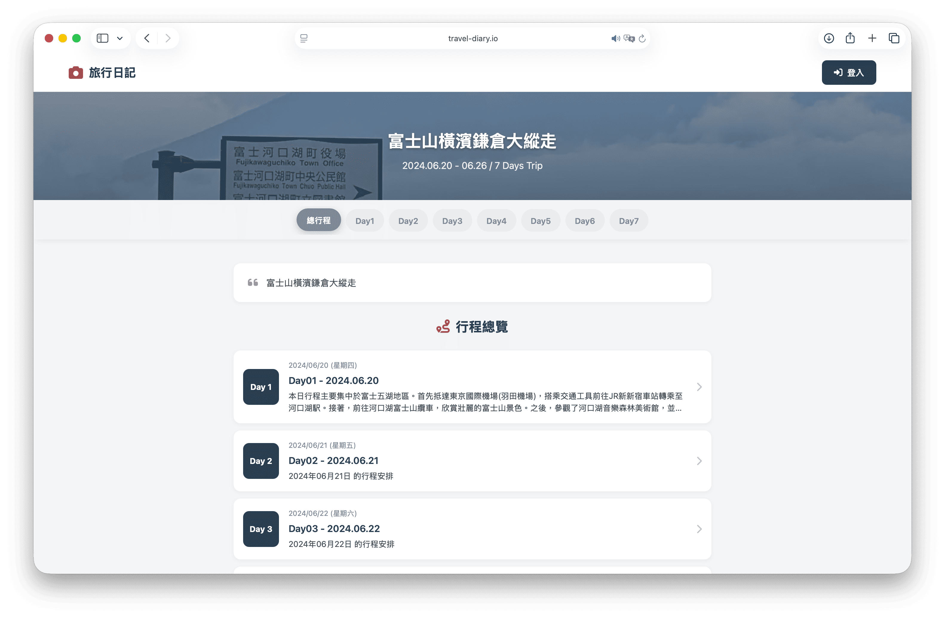 圖文並茂記錄旅程